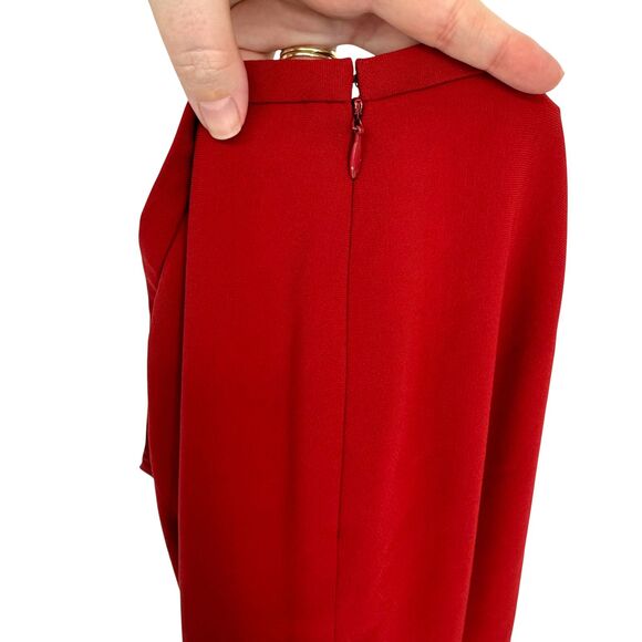 Ann Taylor Petites 10P High Rise Wide Leg Pants Red Lined Side Zip Career FLAW! - Picture 10 of 15